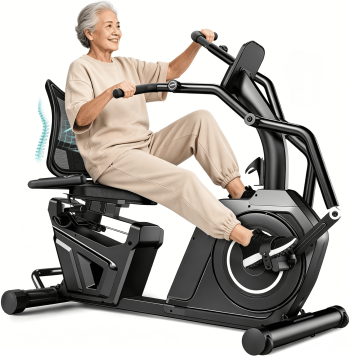 LNOW Recumbent Bike with Arm Exercisers for Seniors – 16-Level Magnetic Resistance & HR Monitor