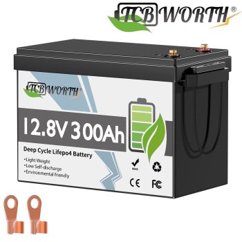12V 300Ah LiFePO4 Battery,TCBWORTH for RV,Solar,,Home Energy Storage,off-Grid, Deep Cycles Lithium Batteries