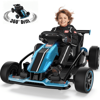 TOYBSNR Electric Go Kart Drift Car, 24V, with Adjustable Seat, Bluetooth Enabled, for Kids 6-12 Years, 1-Pack