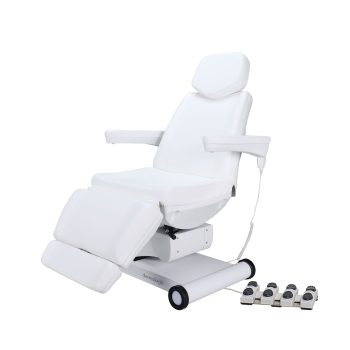 Modena Electric Spa Treatment Table 4 Motors Massage Bed with Foot Pedals, Spa Resort Salon Massage Equipment, White