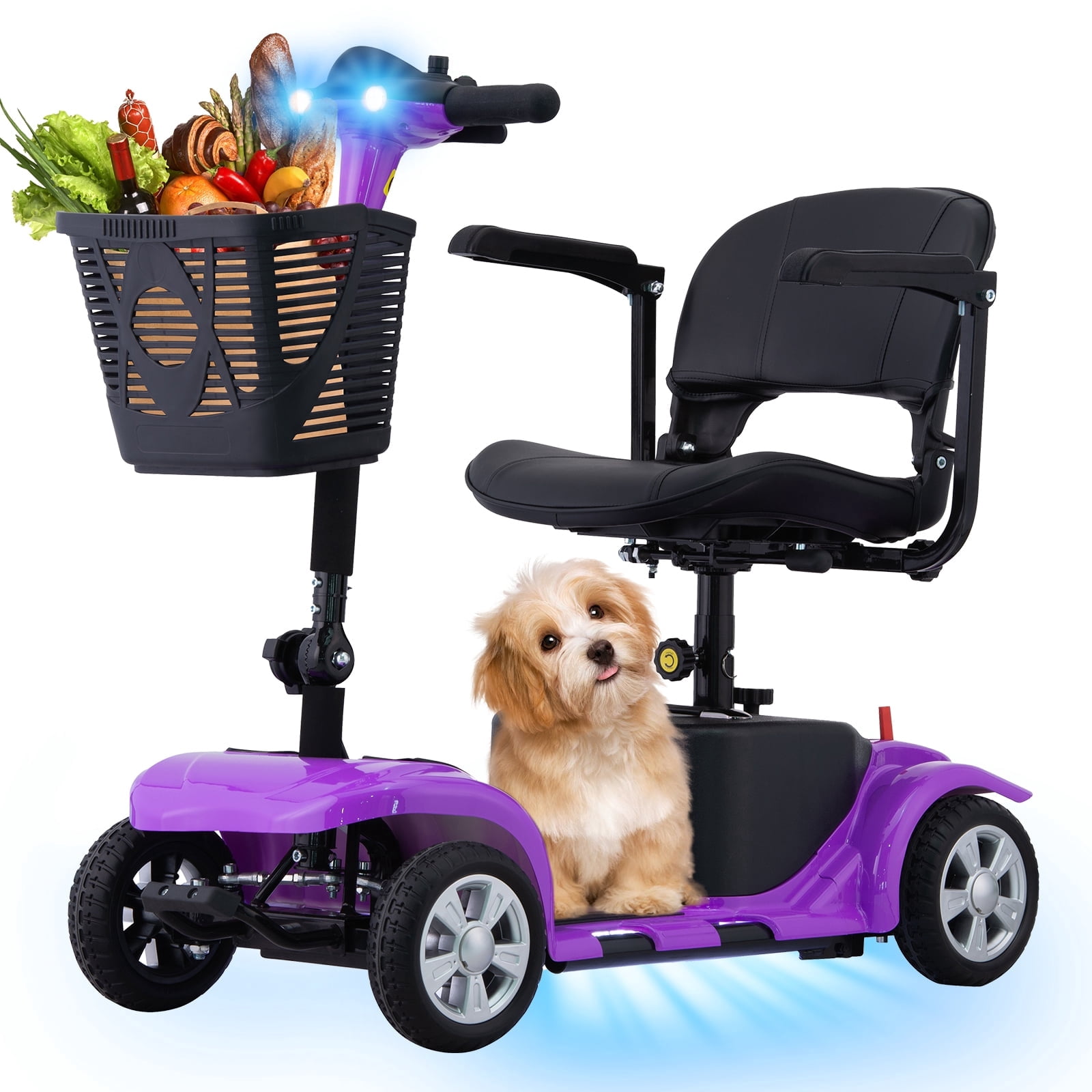 All-Terrain Mobility Scooter with USB Charge,300lbs Foldable Powered Wheelchair for Adult,Compact Heavy Duty Mobile for Travel,Removable Battery
