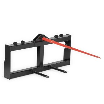Titan Attachments Skid Steer Hay Frame Attachment, 49" Hay Spear and Stabilizer Spears, Rated 3,000 LB, Quick Tach Mounting, Hay Handing Equipment for Bobcat Tractors