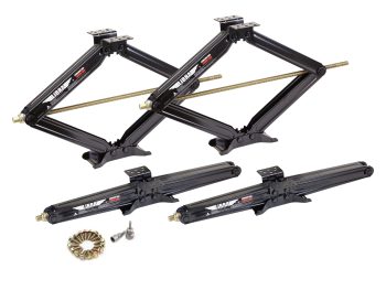 LIBRA 30" 5000lbs RV Trailer Stabilizer Leveling Scissor Jacks w/Dual Power Drill sockets & mounting Hardware, Set 4
