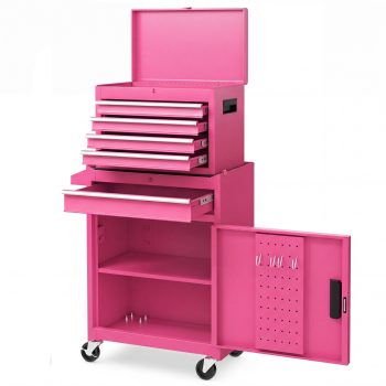 ELLEGNT 2-in-1 Rolling Tool Chest with 5 Drawers, Garage Cabinet and Workstation Combo on Wheels