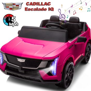 Cadillac Escalade IQ 24V Kids Ride on Car, 2 Seater Powered Electric Vehicle Toy Car w/ Remote Control, Music, Wireless Audio for Ages 3-8