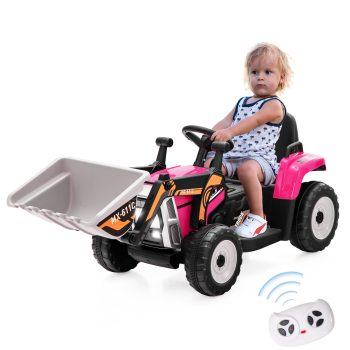 Infans Kids Ride On Excavator Digger 12V Electric Tractor RC w/ Digging Bucket