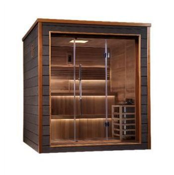Golden Designs Narvik 2 Person Outdoor-Indoor Traditional Steam Sauna (GDI-8202-01) - Canadian Red Cedar Interior