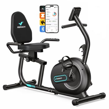MERACH Recumbent Exercise Bikes for Home Sit Down Stationary Bicycle Magnetic 8 Levels Resistance Indoor Cycling Bike with Free APP