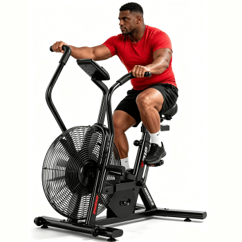 LNOW Commercial Built-in Bluetooth Fan Exercise Bike, Adjustable Resistance with Dual-Action Handlebars, Heavy Duty Indoor Cycling Bike for Home Gym Traininning, 350lbs Arm/Leg Cardio Workout