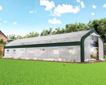 Jocisland Large Walk-in Tunnel Greenhouse for Outdoors with Watering System 2 Doors, Heavy Duty Greenhouse Galvanized Steel Frame, White