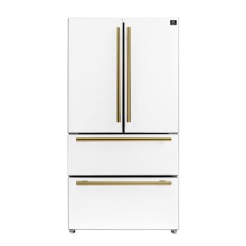 Forno Espresso Moena 36-inch French Door Refrigerator in White, 19.2 Cu.ft