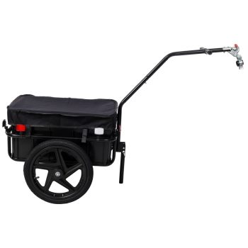 Bike Cargo Trailer with Support Bar, Utility Bike Wagon Trailer for Shopping Camping and Outdoor Activities, 600D PVC Waterproof Cover, Removable Box