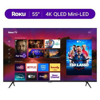 Roku Smart TV 2025 55-Inch Plus Series, 4K QLED Mini-LED TV Roku TV with Enhanced Voice Remote