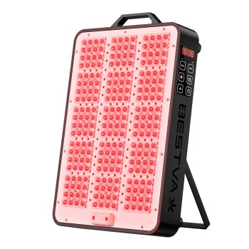 360 LEDs Red Light Therapy Panel for Face & Body, 80W Infrared with Stand | BESTVA Dual Chip Red Light Therapy 660nm&850nm for Face/Shoulder/Knee/Neck