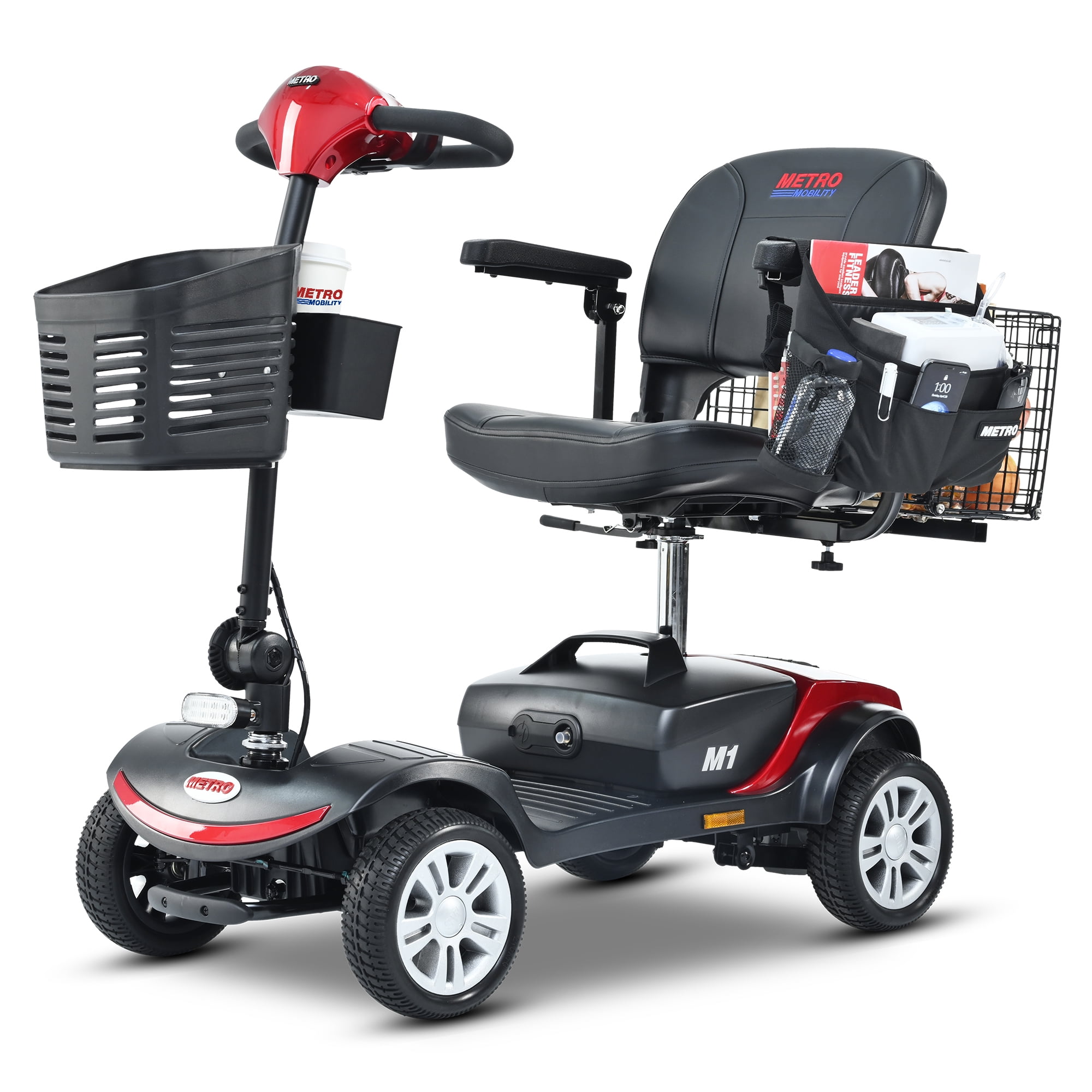 Compact Mobility Scooters for Senior, SEGMART Heavy Duty Electric Scooters with 300W Motor, Motorized Scooter with Detachable Basket, Outdoor Scooter With Anti-Tip wheel, SS130