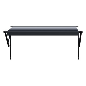 KFFKFF RV Awning Substitute, 16', Water-Resistant Solar Shade Vinyl RV Pull-Out Canopy with Aluminum Alloy Structure, Electrically Operated Gradient Black Exterior Camper Canopy