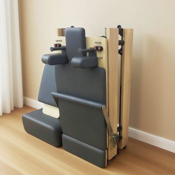 Foldable Pilates Reformer Machine - Studio-Grade Oak Wood Pilates Machine Bed Yoga Exercise Strength Training Equipment for Home Gym Workout ()
