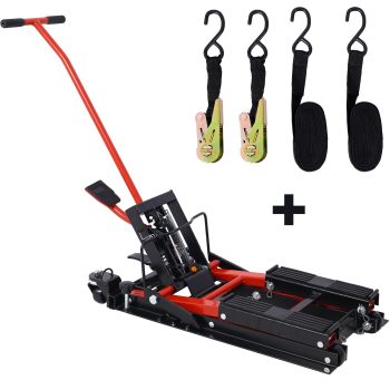 Juiluna 1500 Lbs Capacity Hydraulic Lift Jack Steel Scissor Lift Table with Wheels Raises Bikes 4.5" - 15" for Motorcycle ATV