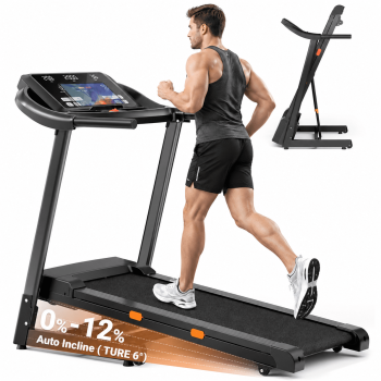 COFUNOK Folding Treadmill with 12% Auto Incline, 3.0 HP Treadmill for Home Running & Walking, 9 MPH Max Speed, 300 lb Weight Capacity