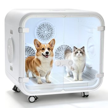 LITINKIMI 5.3cuft Pet Dryer Box for Dogs Cats, 1000W Quiet Pet Drying Cabinet with Temp Control 3 Fan Speeds & Wheels, Home Grooming