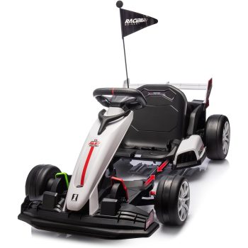 Roromall Go Kart Electric Ride On Car 24V Ride On Go Kart for Kids Drift Kart Car with Adjustable Seat, 7.5MPH Fast Drifting Circling, Max Load 135lbs, Racing Toy for Kids 6+ Years