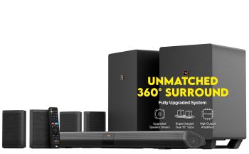Nakamichi Shockwafe Ultra 9.2.4 Channel Soundbar System with Dolby Atmos/DTS:X, Dual 10" Subwoofers, 4 Rear Surround Speakers, 1300 Watts Max Output Power