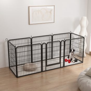 Heavy Duty Metal Playpen with door,31.7"H Dog Fence Pet Exercise Pen for Outdoor, Indoor