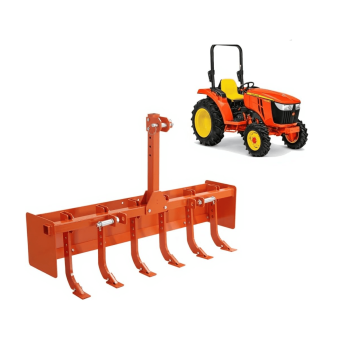 55" Box Scraper for Tractor 3 Point Hitch Compatible with Cat 0 & Cat 1, 6 Adjustable Scarifier Shanks, Ideal for Land Leveling, Grading & Landscaping
