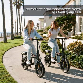 ASKGO Electric Bike for Adults, 750W Rated Folding Ebike Ages14+ ,48V 10Ah Removable Lithium-Battery Up to 20Mph, Stylish 14" Foldable Commuting Electric Bicycle for Women & Men, class2 UL2849