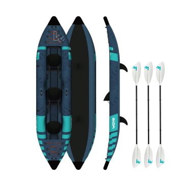 Wave Roamer Inflatable Kayak, 1- Person Drop-Stitch Kayak with Paddles, Pump & Backpack