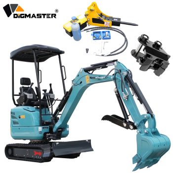 DigMaster 2.5 Ton Mini Excavator, D902 Kubota 3-Cylinder Diesel Engine, Extendable Track and Side Swing Arm , Hydraulic thumb , Compatible Multiple, EPA4/Euro V