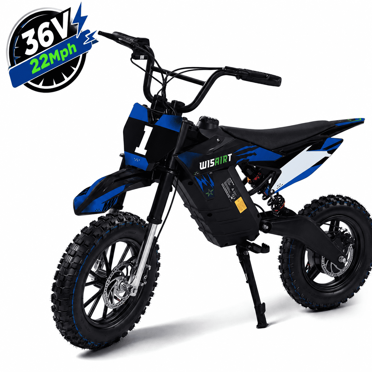 Hijoke 36V Electric Dirt Bike, 900W Electric Motorcycle for Teens, 22 MPH Speed & 16 Miles Range, 10.4Ah Battery Powered Ride on Dirt Bicycle with 16" Tire and Dual Disc Brakes, 220LBS Load, Blue