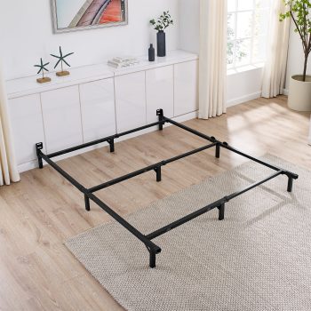 Mainstays Adjustable Metal Bed Frame, Twin/Full/Queen, 7-inch Height, Black, Box Spring Required