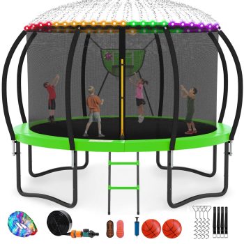 GVDV Outdoor Trampoline, Backyard Recreational Pumpkin Trampoline for Kids