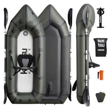 .3m/7.5ft PVC Inflatable Kayak (Single-Person Powered Backpack Boat) for Water Fun