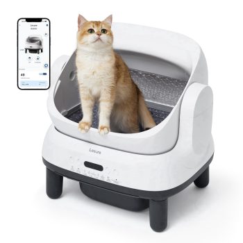 Lesure Automatic Cat Litter Box with APP Control, Open-Top Self-Cleaning Litter Box for Large Cats, Anti-Pinch Safety Sensor, Odor Control