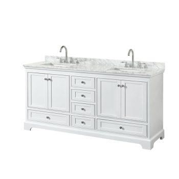 Wyndham Collection Deborah 72" No Mirror Wood Double Bathroom Vanity in