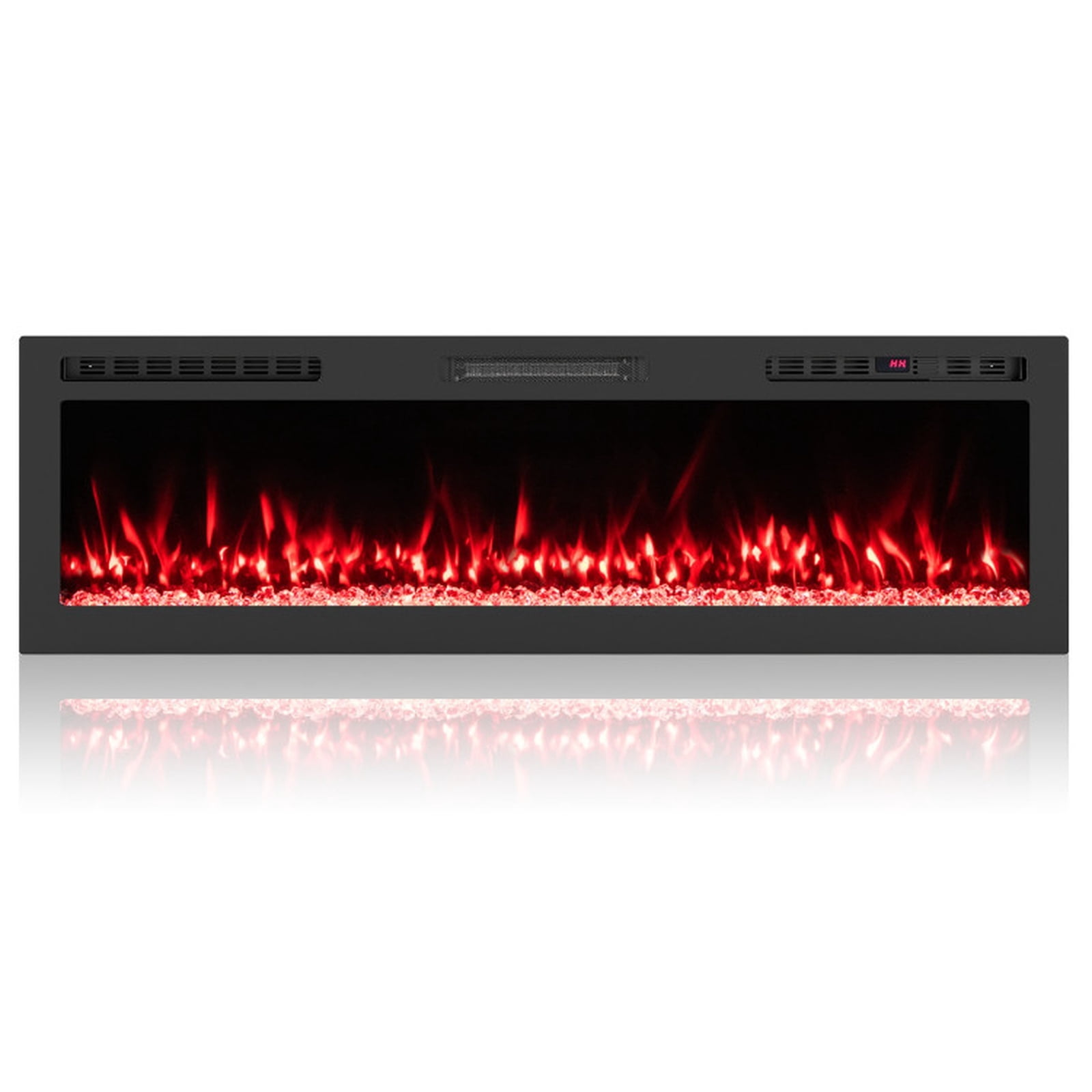 Furnibear 60 Inch Smart WiFi Electric Fireplace, Wall Mounted Recessed Linear Electric Fireplace Insert Heater with App and Voice Control, Black
