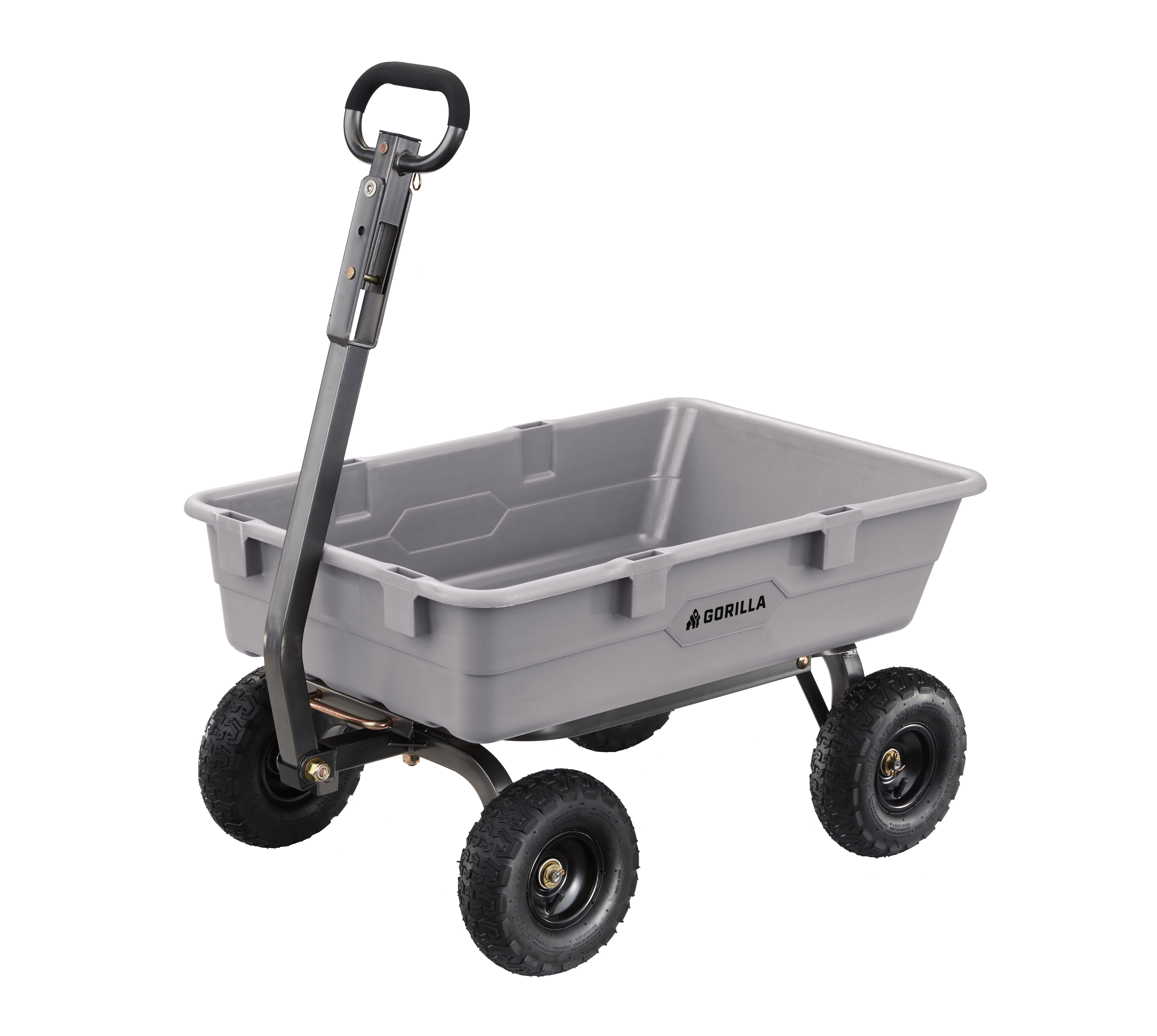 Gorilla Carts 5 Cu Ft Poly Dump Cart Wagon - 800 lb Capacity - Gray