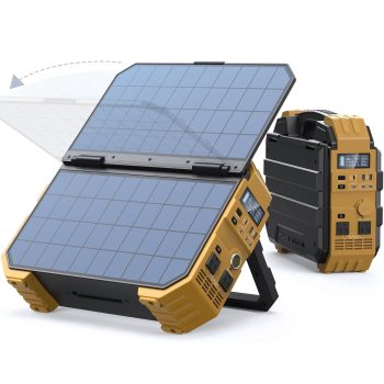 Portable Power Station 1600W (Peak 3200W), Built-in Solar Panel, 1024Wh LiFePO4 Battery, 100W USB-C Fast Charge, Solar Generator for Home Backup, Camping, Power Outages & RV