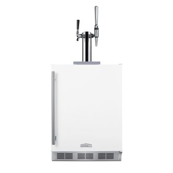 Summit 24-Inch ADA Compliant Outdoor Rated Double Tap Cold Brew Nitro & Flat Coffee Dispenser / Kegerator - SBC58WHBIADACMTWIN