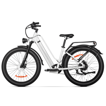 PASELEC 27.5" x 3" Fat Tire Electric Commuter Bike for Adults, Step Through Ebike, 48V 15.6Ah Built-In Battery, 5 Riding Modes, 70 Miles Long Range, LCD, Lockable Front Suspension, UL2849