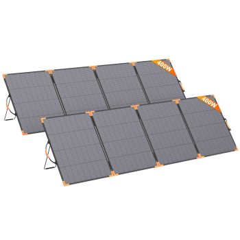 2 Pack 400 watt Solar Panels Bifacial 33.6V 12A IP68 Waterproof Plug and Play Panel Solar Kit for Portable Power Stations