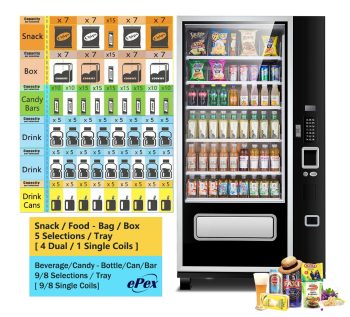 EPEX G654 Large Beverage Snack Combo Vending Machine with Stratified Temp Control