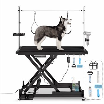 Update Electric Pet Grooming Table, 110v/220v Professional Groomer Recommend Super Deluxe Electric Pet Grooming Table, Height Adjust From 8 Up to 36inch