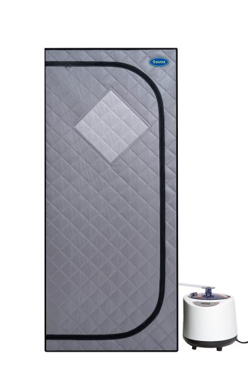 Cheelom Portable Gothic Roof Plus Type Full Size Steam Sauna tent. Spa, Detox ,Therapy and Relaxation at home. Larger Space, Stainless Steel Pipes Connector Easy to Instal Black