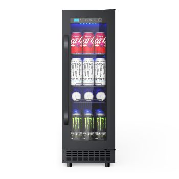 AVAHUM 12 Inch 60-Can Under Counter Beverage Refrigerator, Slim Built-In or Freestanding Drink Cooler, Stainless Steel