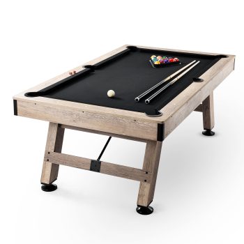 VEVOR Billiards Table, 7 ft Pool Table, Adjust Legs Stable Billiards Table, Pool Table Set Includes Balls, Cues, Chalks and Brush, Wood Color with Black Cloth,Perfect for Family Game Room Kids Adults