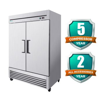 MIKIBAMA Commercial Double Door Reach-In Freezer, 49 cu.ft Stainless Steel