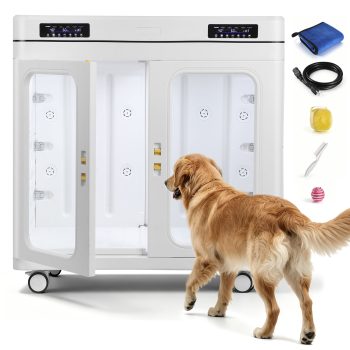 COOPHYA 15.2cuft Pet Dryer Box, Large Grooming Blower with Temp Control & Negative Ion for Dogs up to 130lbs